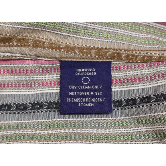 Robert Graham Men’s Button Up Long Sleeve Shirt Multicolor Striped Flip Cuffs L - Picture 8 of 9